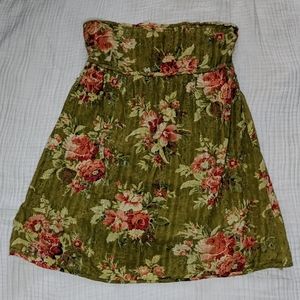 Strapless Floral Dress